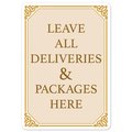Signmission Covid-19 Notice Sign - Leave All Deliveries & Packages Here Fancy, VSNS204630 OS-NS-RD-1014-25522